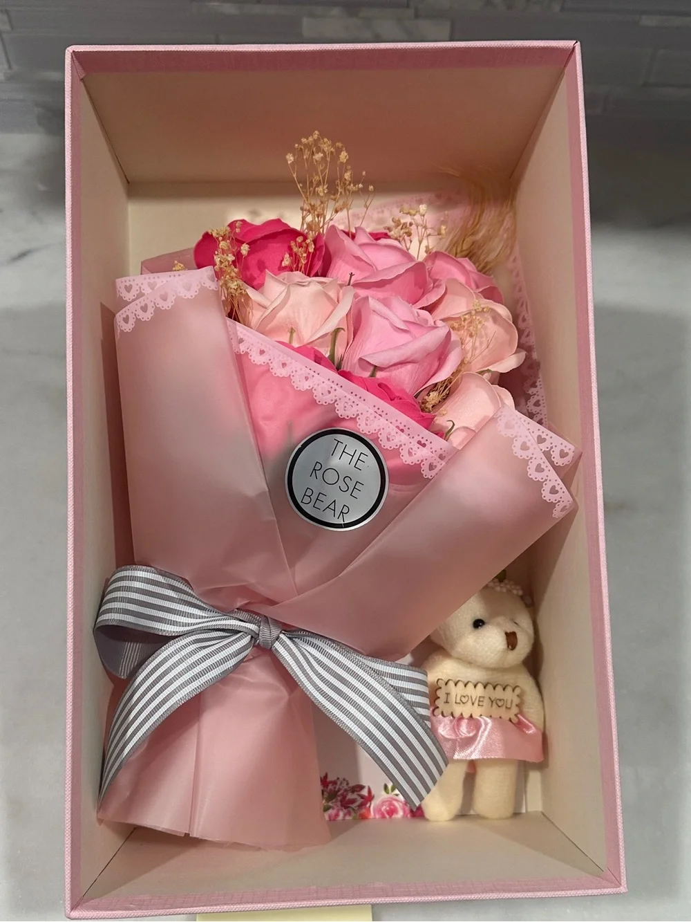 Silk Rose Bouquet Gift Set - your choice Red or Pink